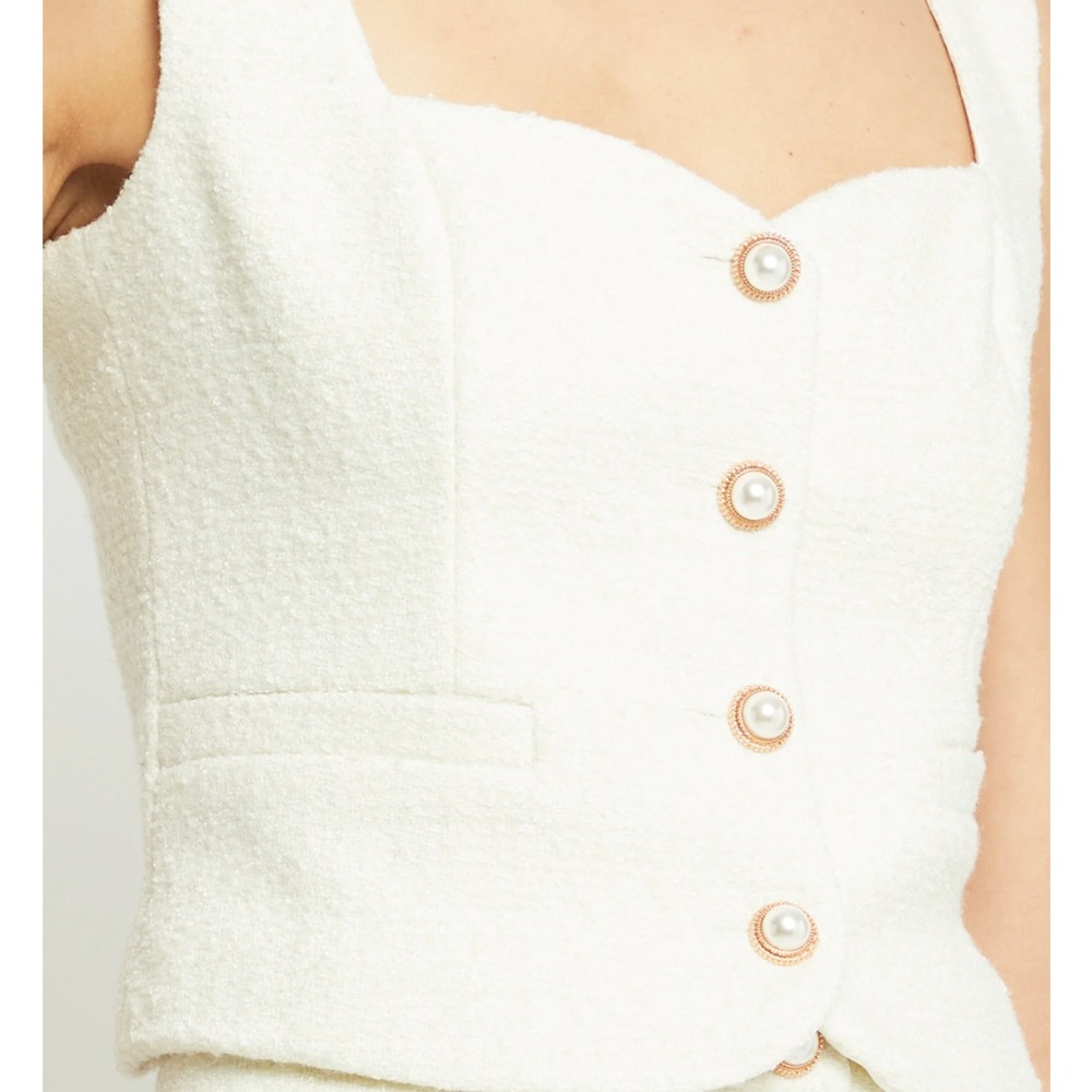 Few Moda Cream Button-Front Two-Piece Set - Picture 6 of 7